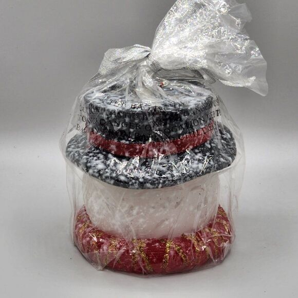 Vintage Snowman Christmas Candle Kmart 4" Original Packaging Frosted New - Picture 3 of 6